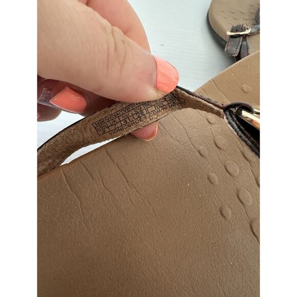 Vionic 340 Karina Flip Flops Size 9 Orthopedic Orthoheel Thong Sandals Buckle - Picture 7 of 8